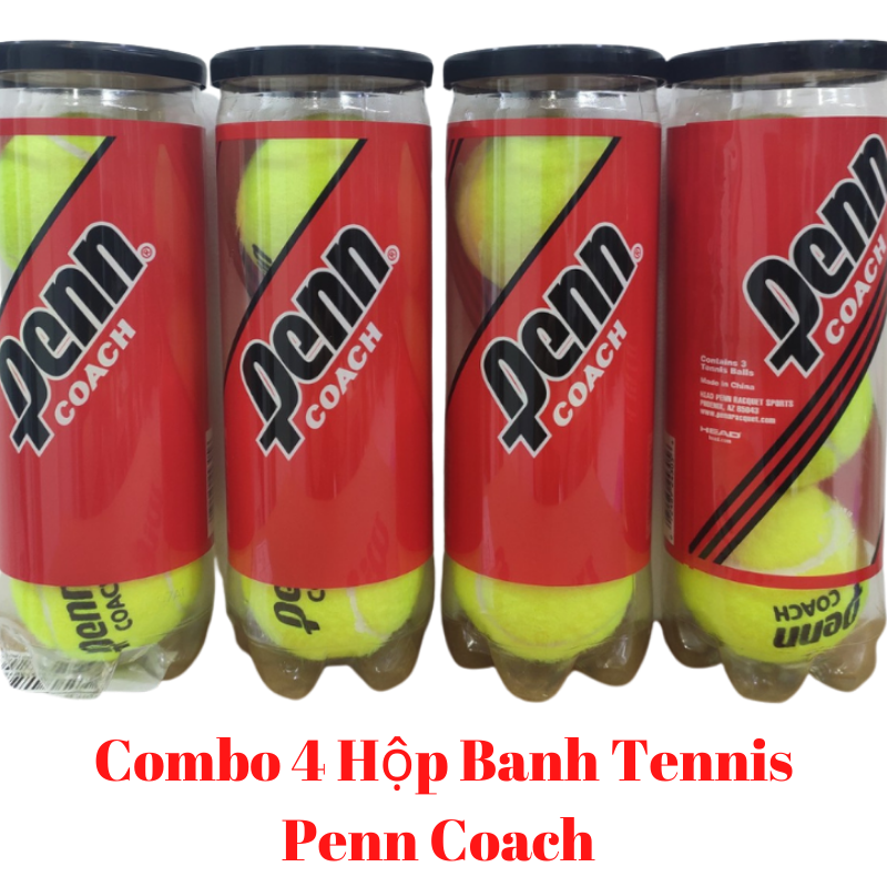 Combo 4 Hộp Banh Tennis Penn Coach Hộp 3 Trái