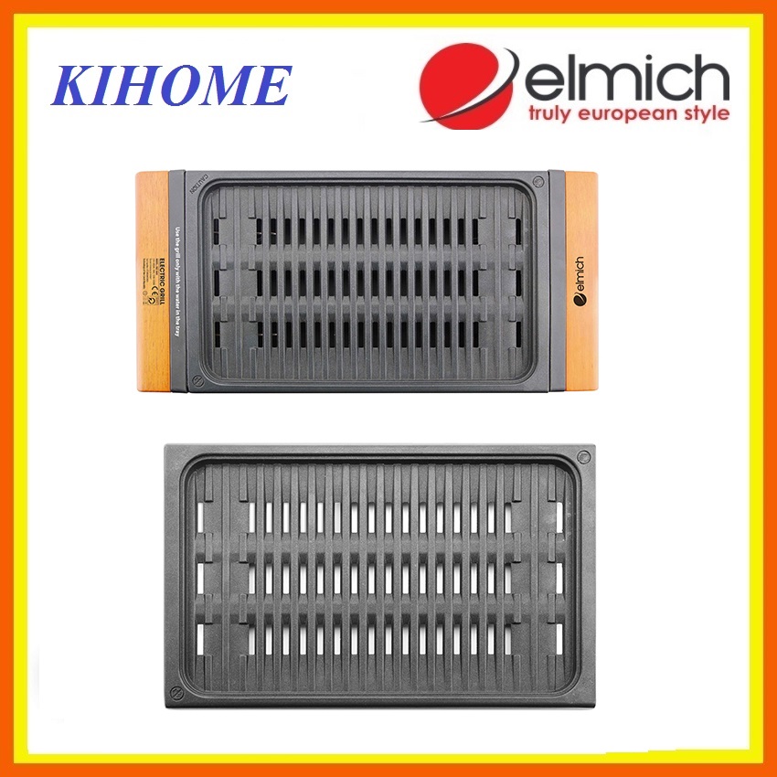 Vỉ nướng điện elmich ege-3640, 1400w, sử dụng chất chống dính ceramic.