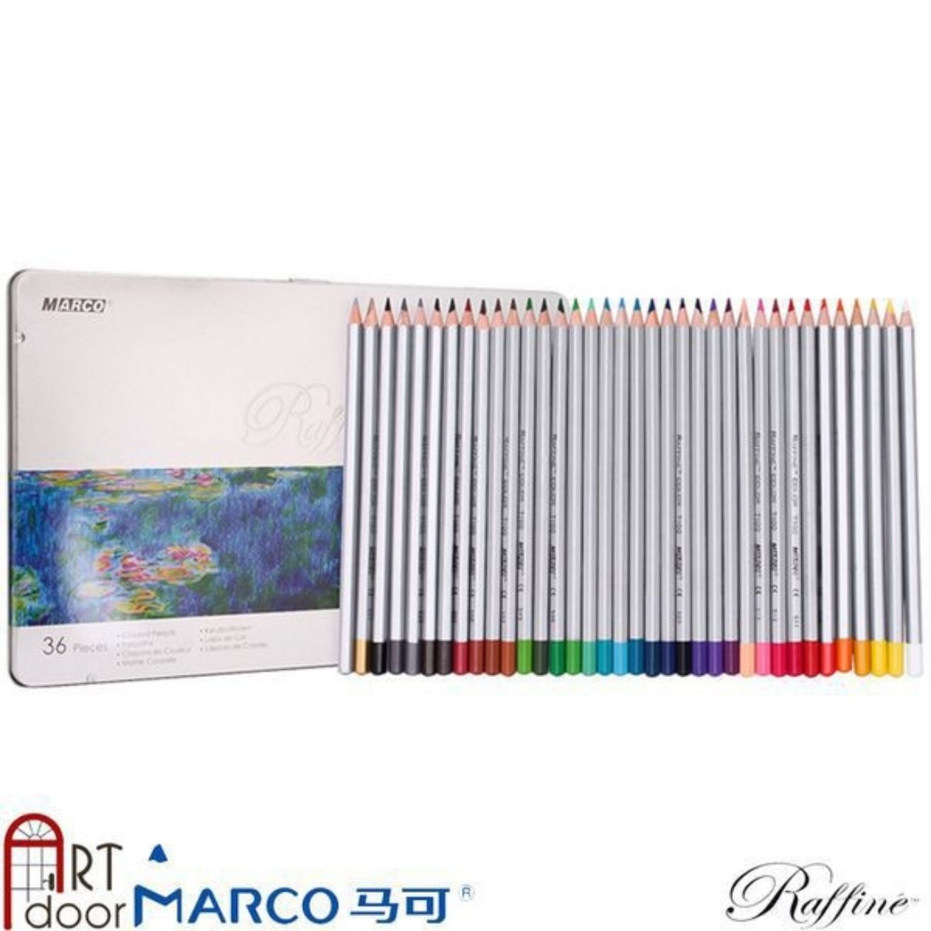 bộ chì màu 36 marco-chì màu khô marco hộp thiếc