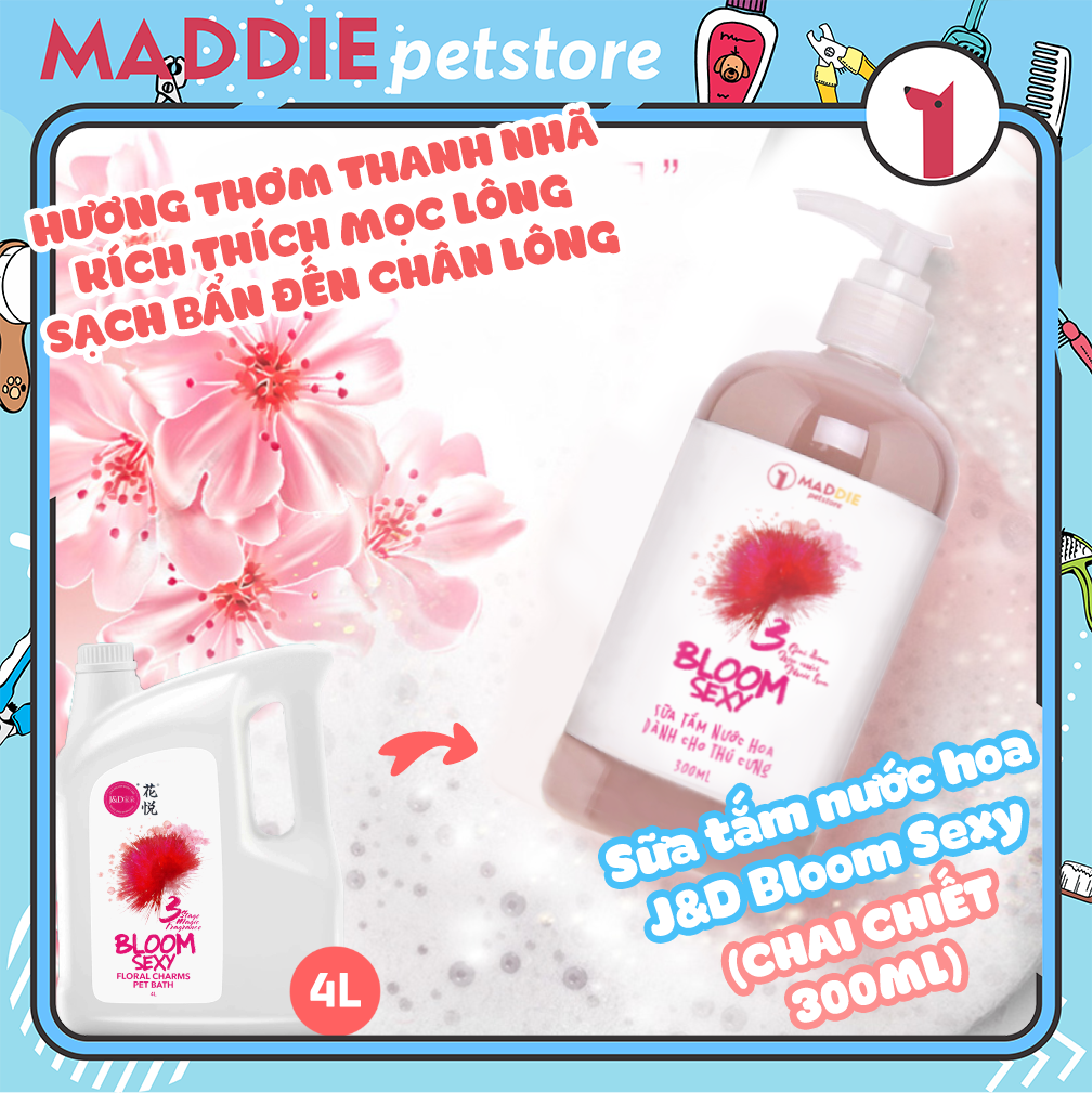 [300ML] - SỮA TẮM NƯỚC HOA KHỬ MÙI DÀNH CHO CHÓ MÈO - Joyce & Doll ROSE DEW - HƯƠNG HOA HỒNG - JD BLOOM SEXY - HƯƠNG HOA CAM - JD JASMINE MODERN - HƯƠNG HOA NHÀI -500ML - MADDIE PETSTORE