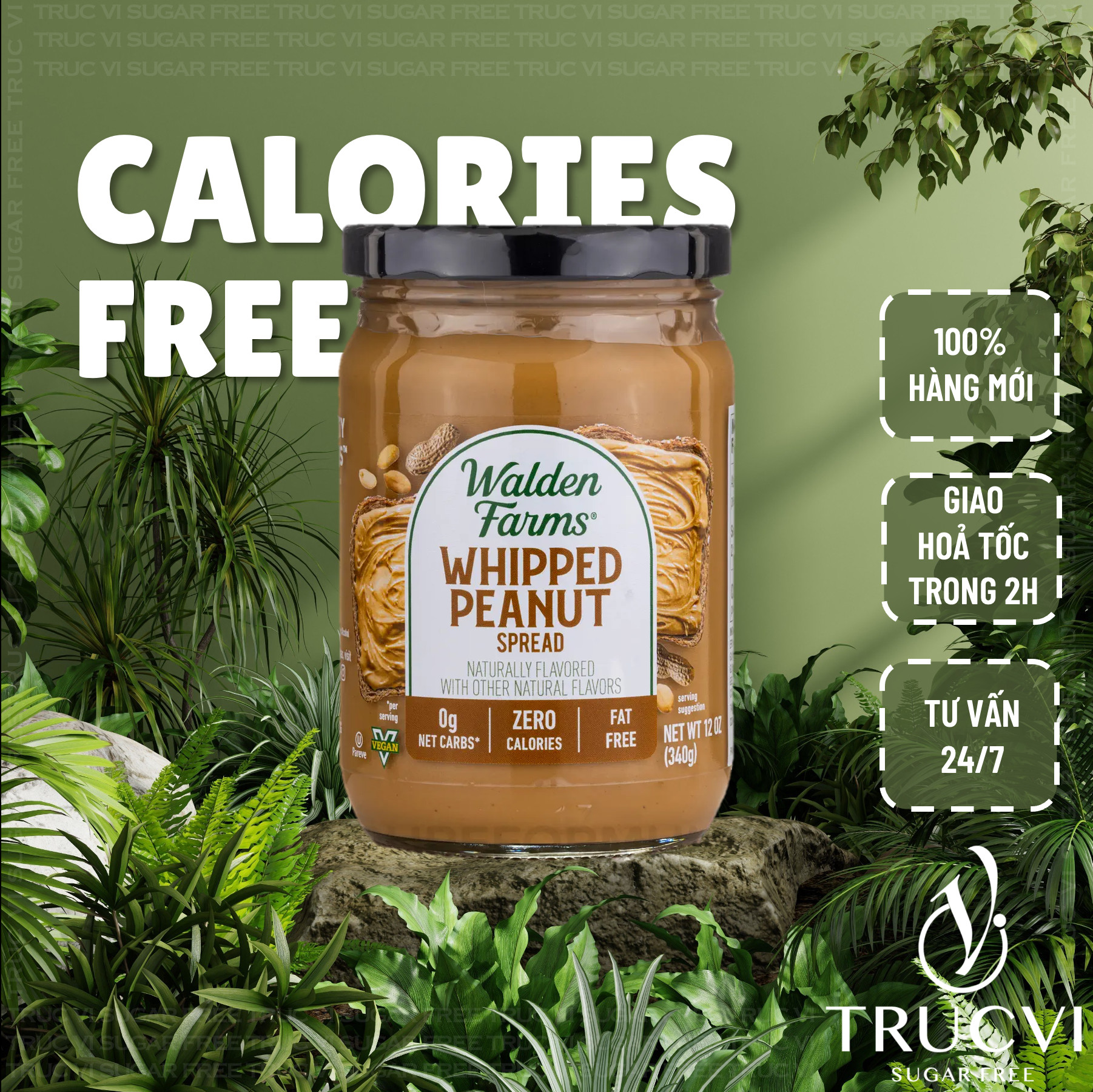 Đậu Phộng xay mịn ăn kiêng 0 đường 0 calo Walden Farms