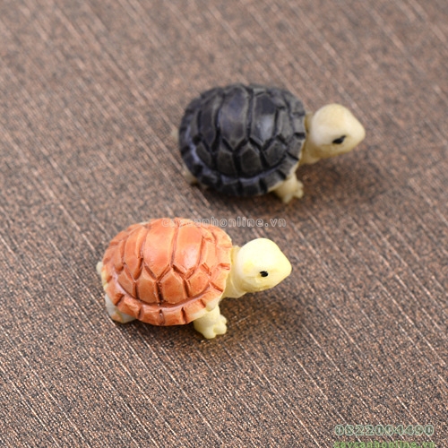 Tượng mô hình con rùa mini trang trí tiểu cảnh sân vườn hồ cá thủy sinh