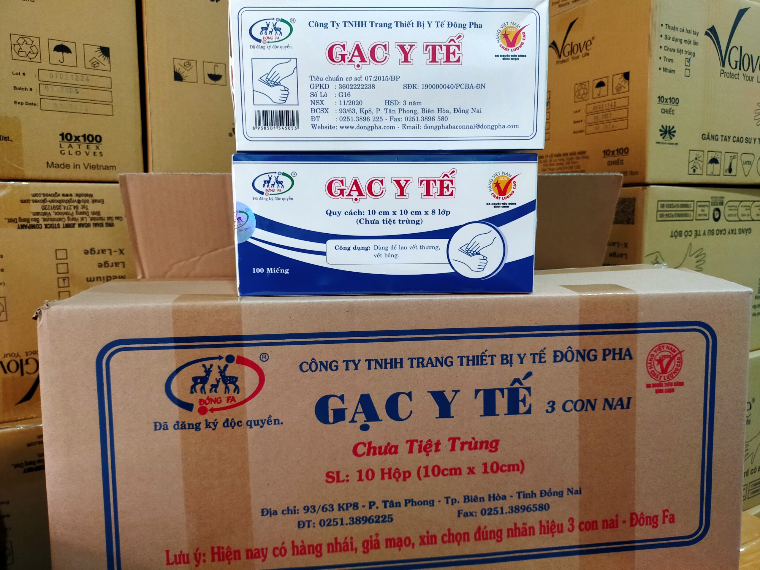 Gạc y tế đông pha , gạc đắp mặt nạ spa hộp / 100 miếng