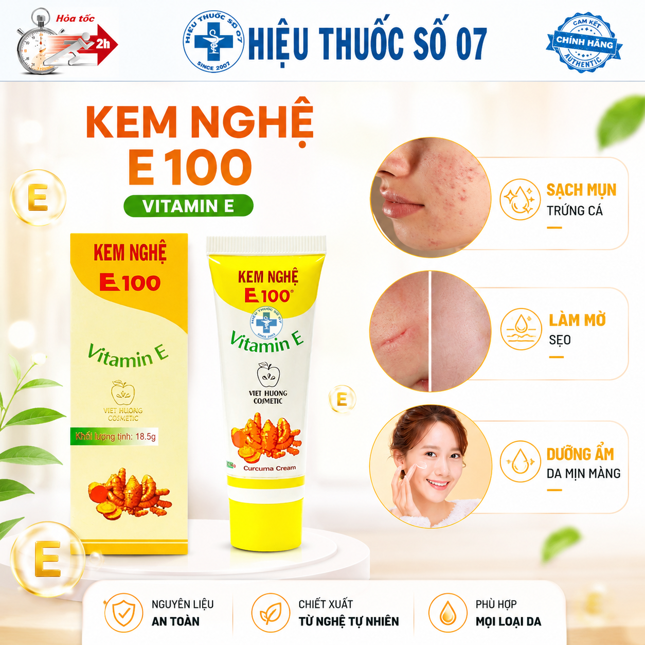 Kem Nghệ Vitamin Thái Dương Dưỡng Da Mờ Thâm Mụn Làm Đẹp Da Tuýp 20g