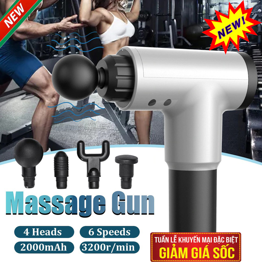 xung Massage Cầm Tay Fascial Gun -Công Nghệ Nhật Bản Giúp Giãn Cơ Bắp.Đánh bay mỡ thừa căng mỏi cơ toàn thân. HÀNG CHẤT LƯỢNG CAO - GIÁ MÙA DỊCH ( BẢO HÀNH 1 ĐỔI 1 )