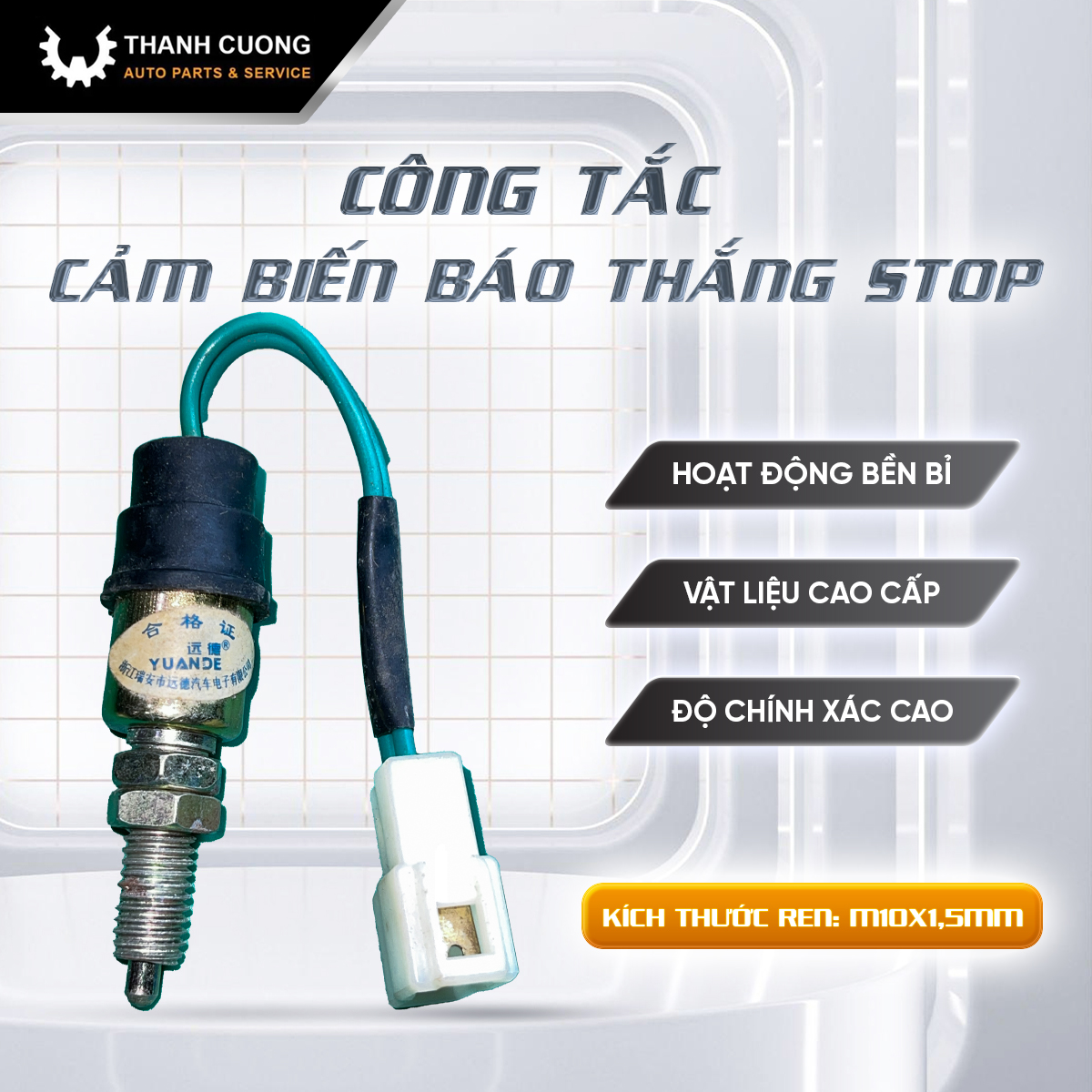 Công tắc, cảm biến báo thắng ( phanh ) Stop, loại dùng chung cho nhiều xe, kích thước ren M10x1,5mm, giúp cảnh báo và lái xe an toàn