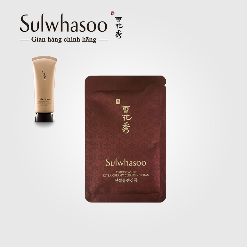 Sữa rửa mặt thông đỏ Sulwhasoo Timetreasure Extra Creamy Cleansing Foam - Sữa rửa mặt Sulwhasoo
