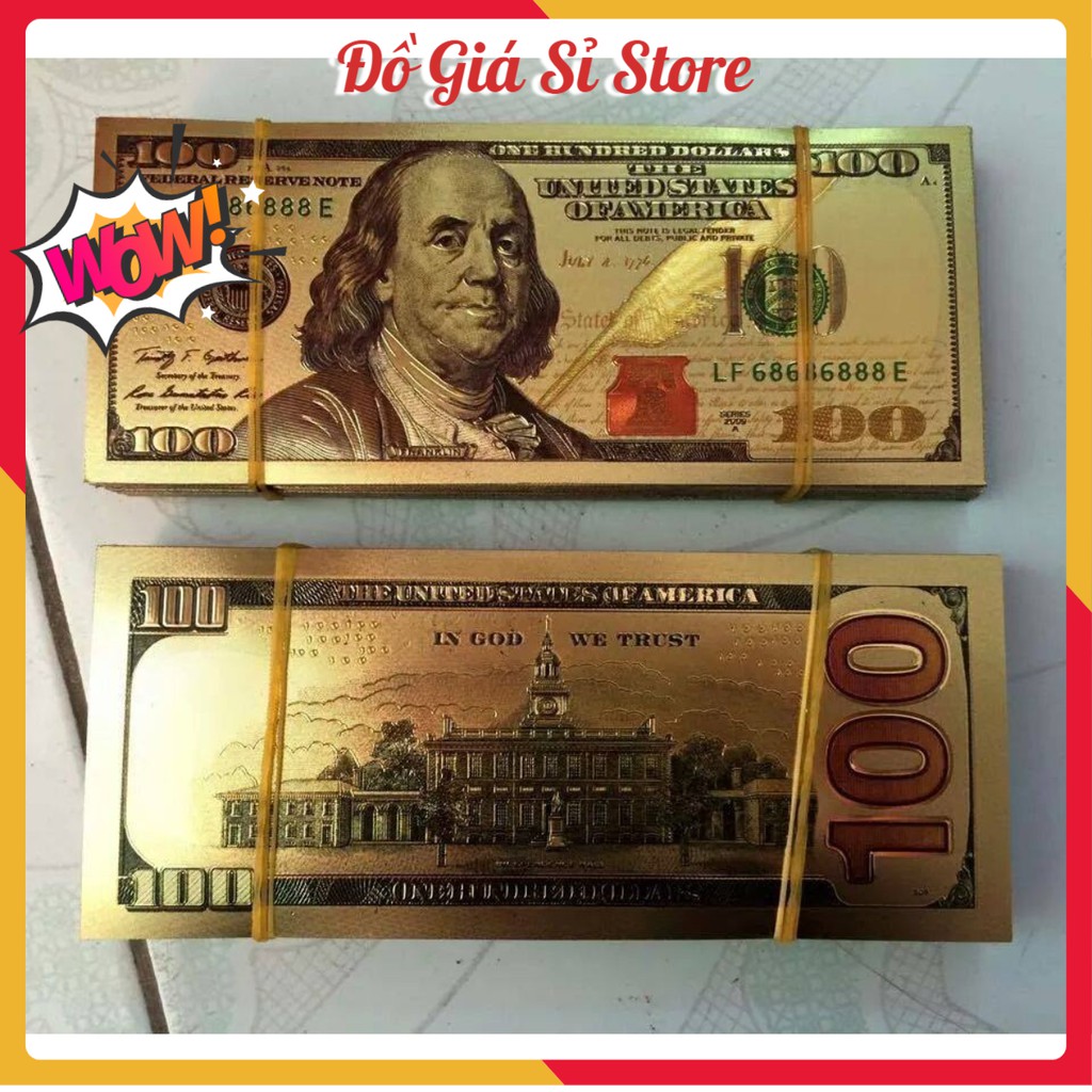 Combo 10 tờ la mỹ mạ vàng