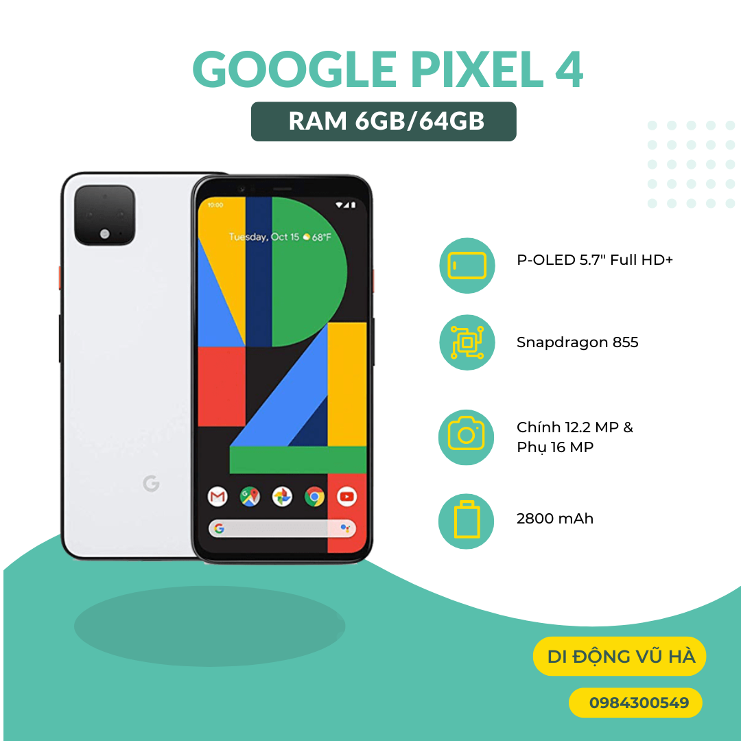 Điện thoại Google Pixel 4 Quốc tế ram 6gb/64gb