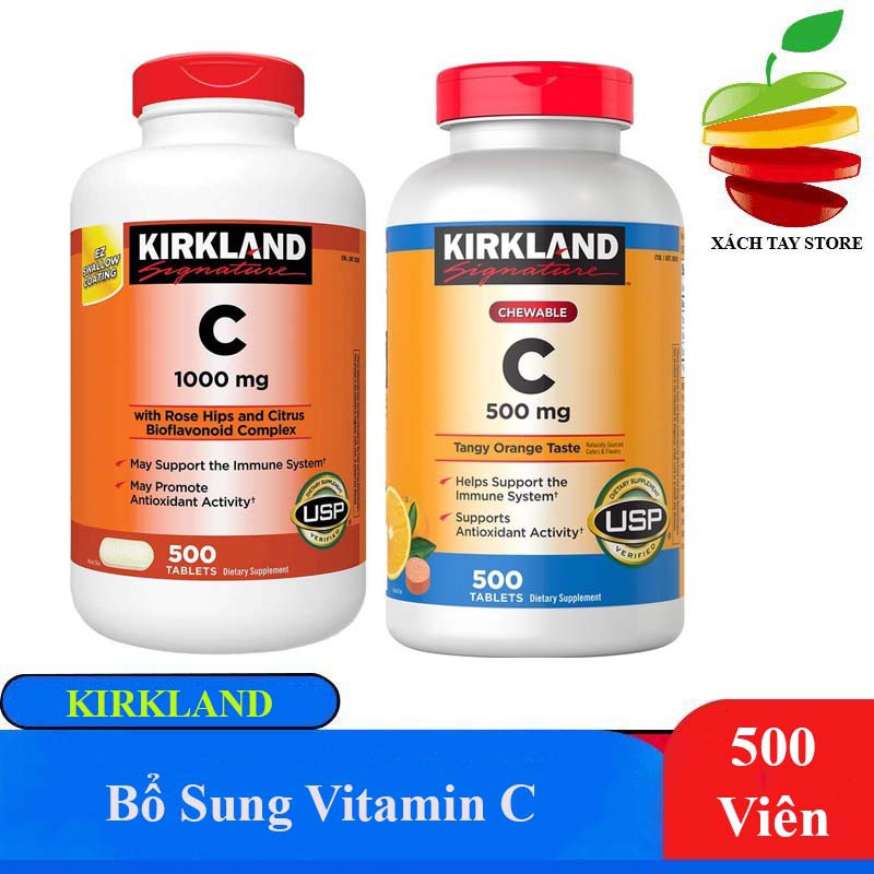 Viên bổ sung kirkland vitamin c 500mg, 1000mg - 500 viên - 500mg