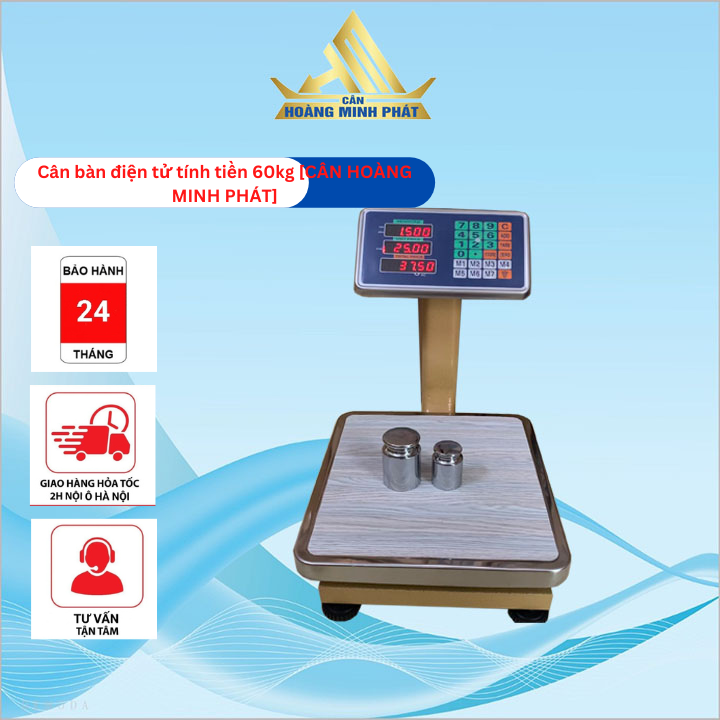 Cân bàn 60kg/5g, Cân Điện Tử Cân Hàng Chính Xác Cao - Bảo Hành 2 Năm [ CÂN HOÀNG MINH PHÁT ]