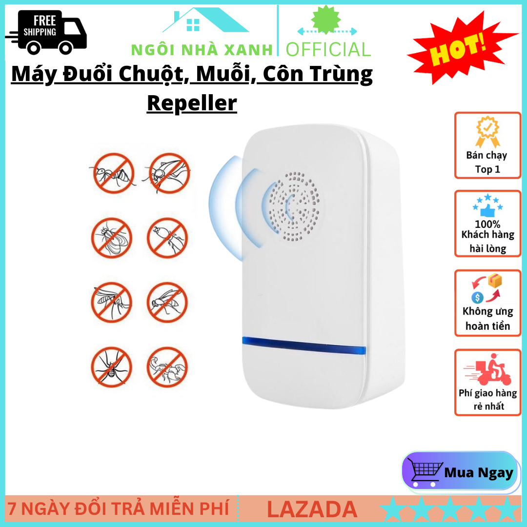 Máy đuổi chuột - Máy Đuổi Côn Trùng Repeller Chính Hãng - máy đuổi muỗi thông minh - Máy Đuổi Côn Trùng Trong Phòng An Toàn, Hiệu Quả