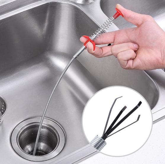 DỤNG CỤ GẮP RÁC THÔNG TẮC ĐƯỜNG ỐNG, LAVABO TIỆN ÍCH - QUE INOX KHÔNG GỈ GẮP RÁC GẮP LÔNG TÓC CỰC HIỆU QUẢ