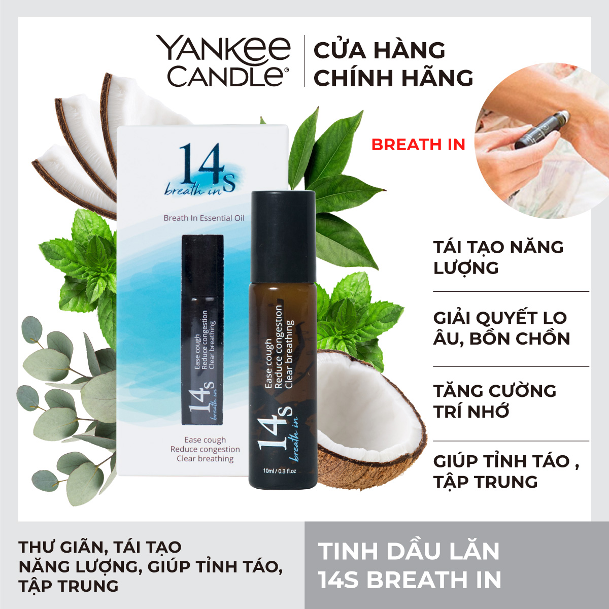 Tinh dầu lăn 14s - breath in