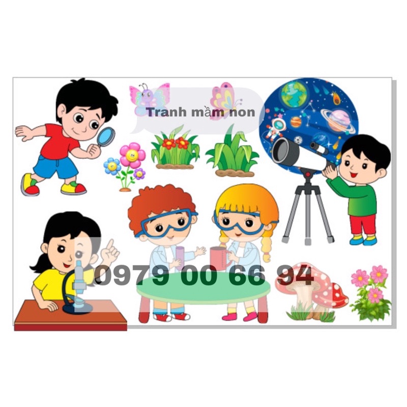 Decal góc mầm non: Khám phá khoa học KP 001