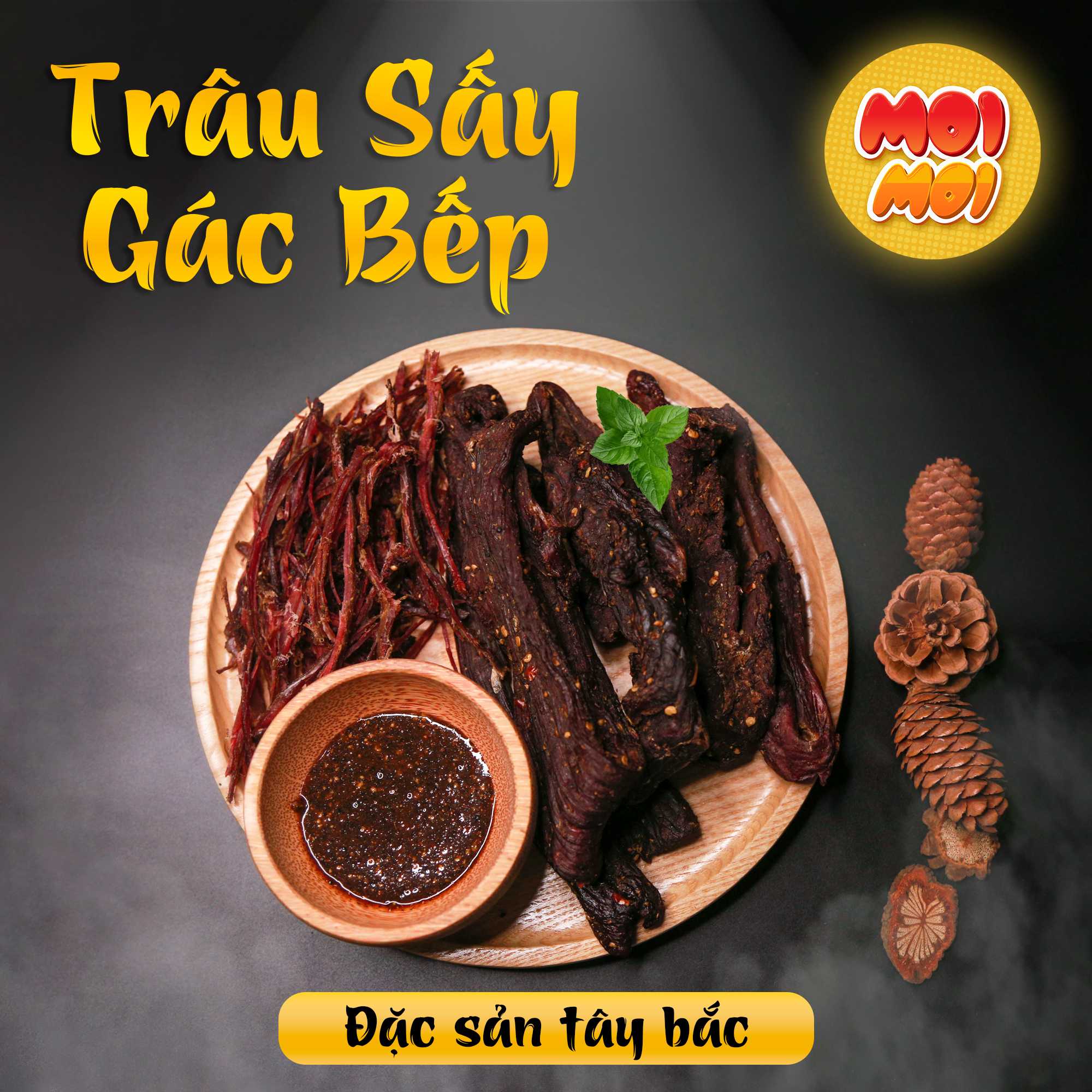Thịt trâu gác bếp - đặc sản tây bắc-tặng chẳm chéo-đồ ăn vặt moimoi