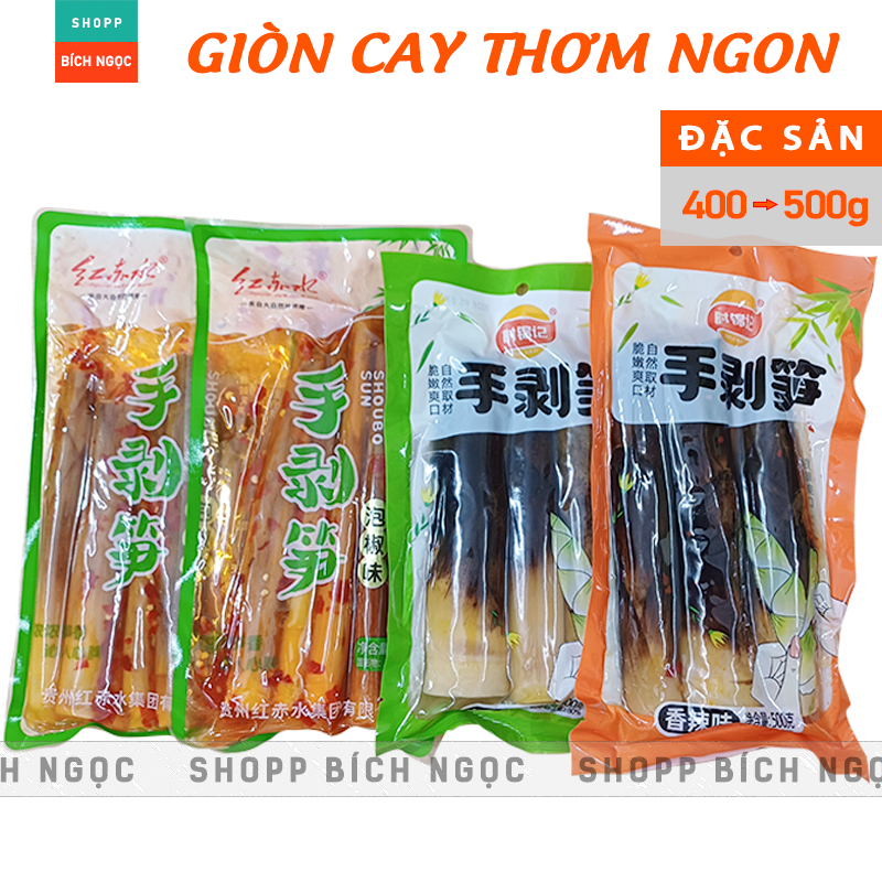 Măng Trúc cay Tứ Xuyên ngâm ớt xanh 400g, giòn ngon vị đặc sản, đồ ăn vặt Trung Quốc ăn kèm các loại mỳ cay, bún ốc Lý Tử Thất, Liễu Châu
