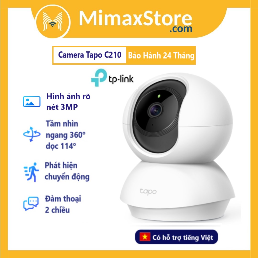 [Hoả Tốc - HCM] Camera Wi-Fi Tapo C210 360 Độ An Ninh Gia Đình Quay Quét TP-Link | Bảo Hành 24 Tháng | Mimaxstore