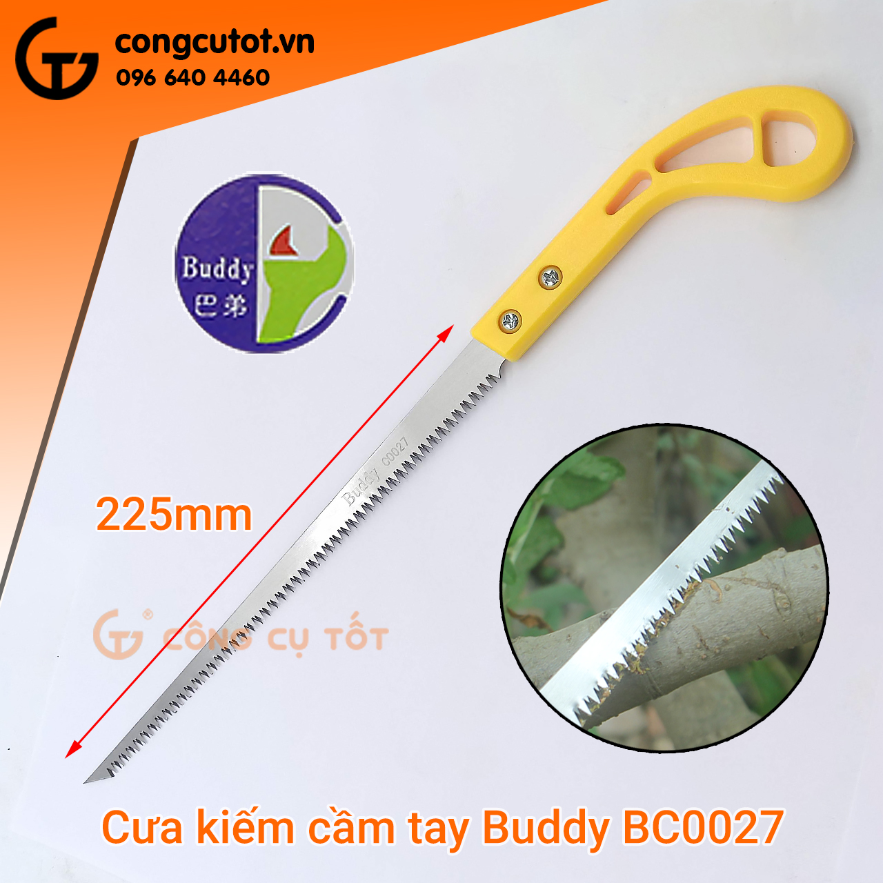 Cưa gỗ cầm tay cán nhựa buddy c0027, kapusi k-8799 220mm