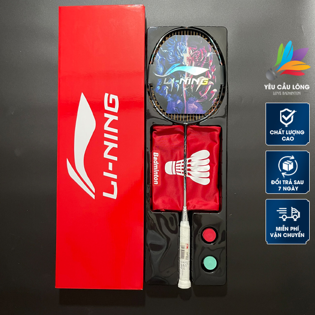 Vợt Cầu Lông Lining Axforce 70 Sói Bạc Full Hộp Cao Cấp - Căng Dây Trợ Lực, Quấn Cán, Vòng Tay, Túi Đựng Vợt (Căng Sẵn 10,5kg - Max 13,5kg)