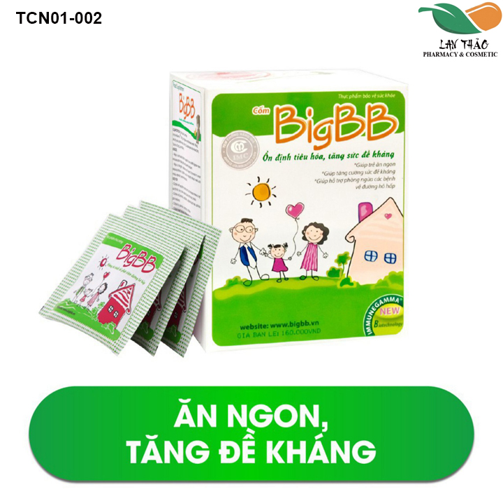 Cốm bigbb xanh hộp 16 gói hỗ trợ bé ăn ngon tiêu hóa tốt
