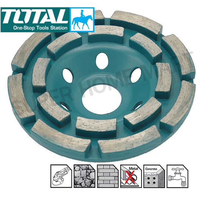 Chén mài đá bê tông 150mm 6inch diamond grinding head total tac2421501