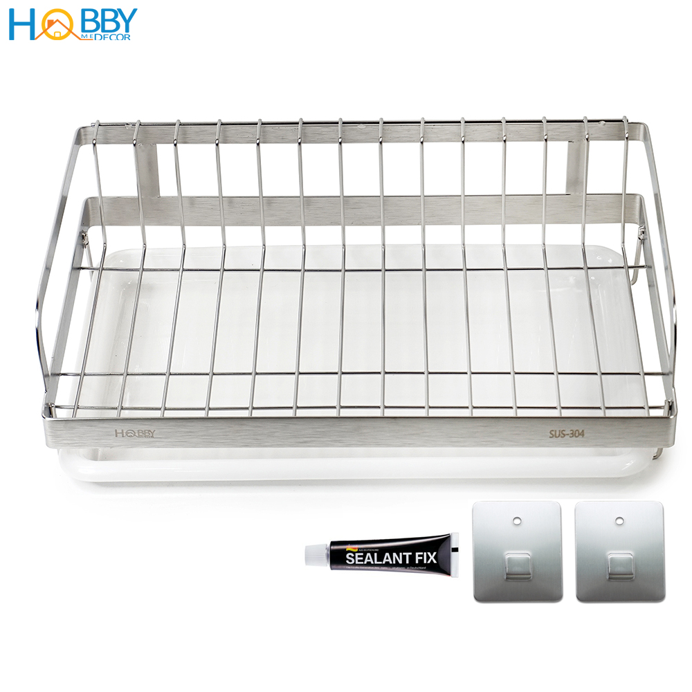 Kệ để chén đĩa đa năng dán tường inox 304 Hobby home decor KCD 2 size
