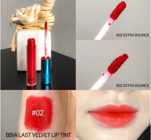 Son kem lì lâu trôi bền màu không khô môi bbia last velvet lip tint version 1 màu đỏ cam bbia 02