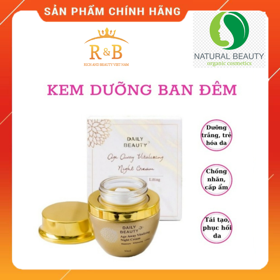 Kem đêm Night Cream, kem dưỡng da ban đêm Rb TINH CHẤT DƯỠNG TRẮNG, KHÓA ẨM, MỜ NÁM 50ml