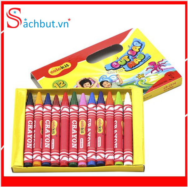 Sáp màu Thiên Long Colokit CRC16 - Hộp 12 màu - Màu sắc tươi sáng, màu phủ đều, bền màu.