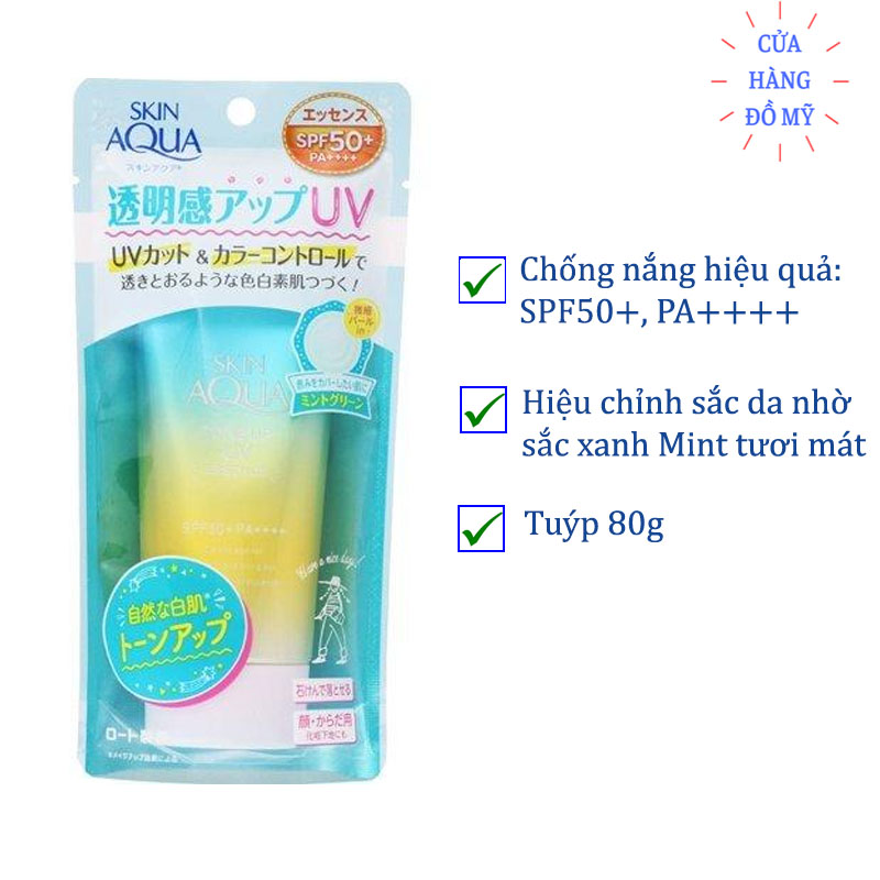 Kem Chống Nắng Skin Aqua Tone Up UV Essence Mint Green 80g - Shop Hong1008