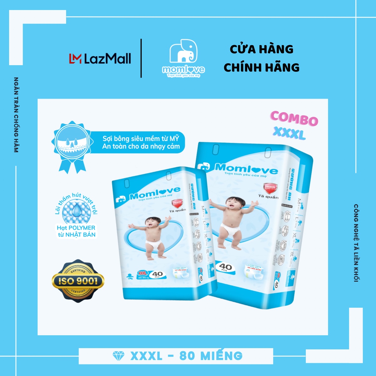 Combo tã quần momlove xxxl