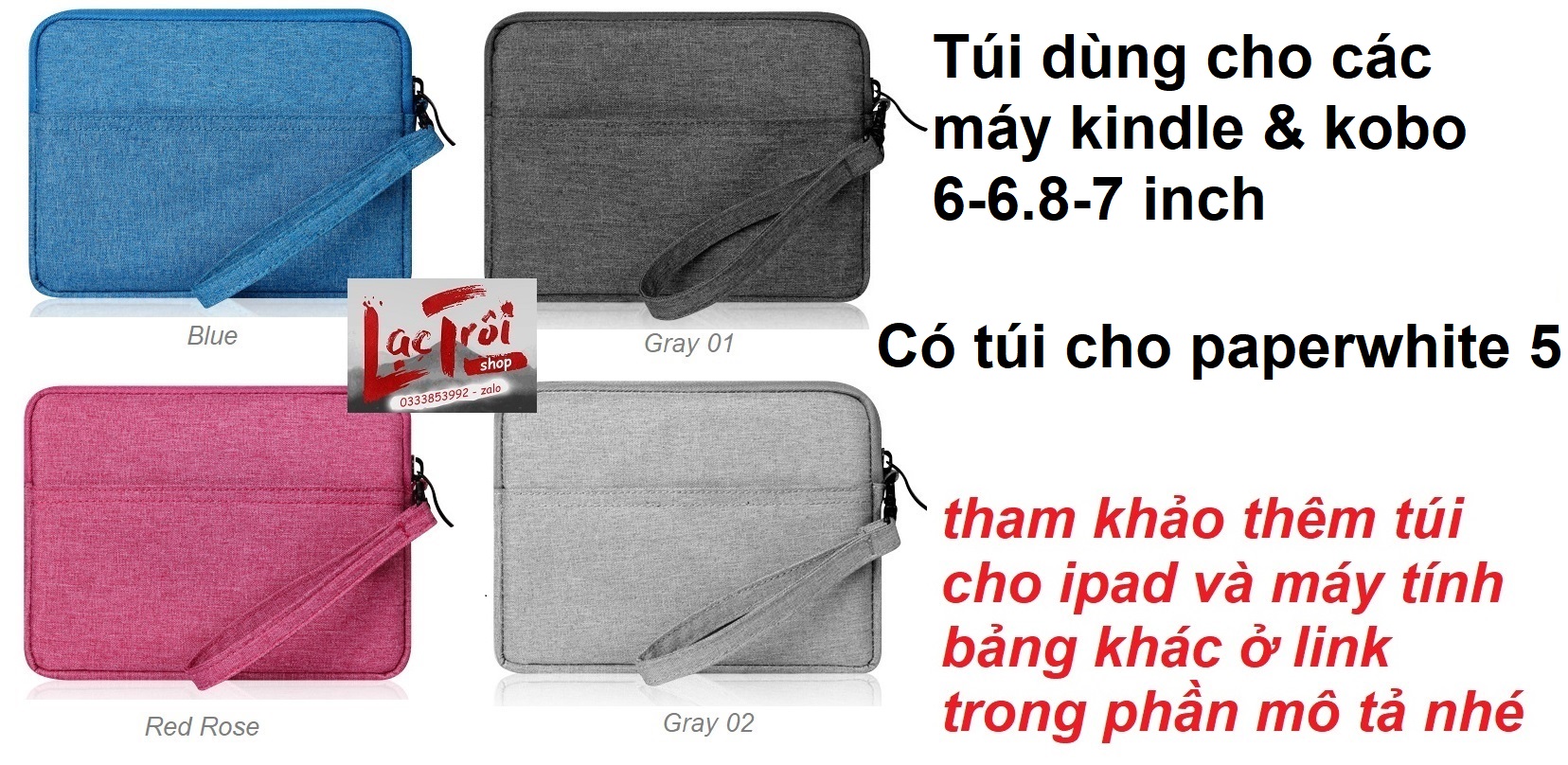 [kindle-kobo] Túi chống sốc cầm tay