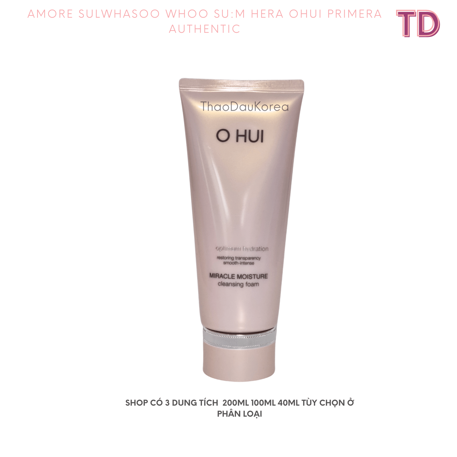 Sữa Rửa Mặt Ẩm Mịn Da Ohui Hồng Miracle Moisture Cleansing Foam 100Ml tloskorea cũ