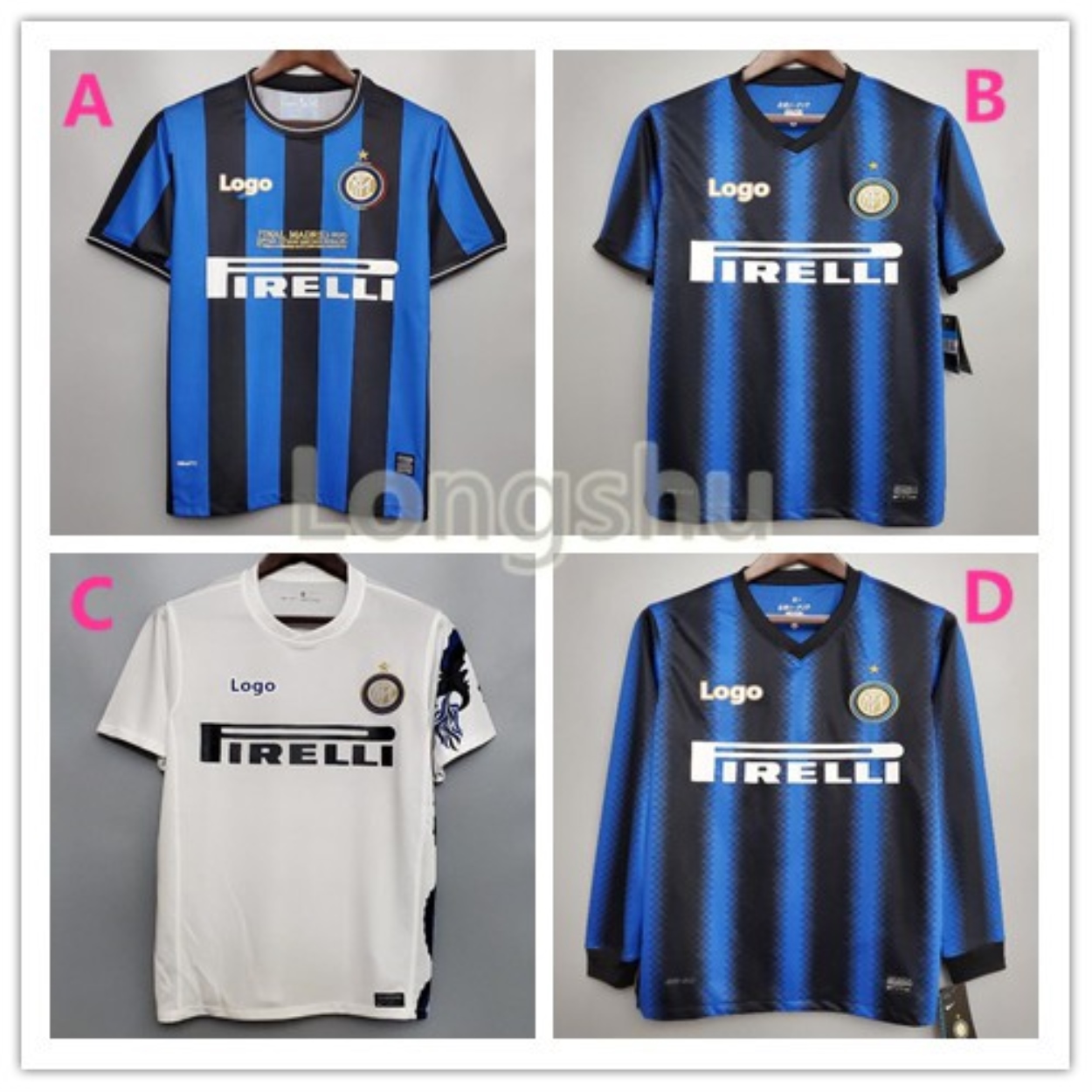 retro 2009 2010 11 Inter Milan Home away short long sleeve Soccer Jersey Shirt Football Clothes