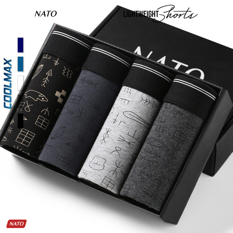 COMBO Quần Lót Nato GOOD Nam Vải Cotton 100% Thun Lạnh Đơn Giản Cao Cấp Màu Đen Xám Trơn Boxer Sịp Đùi Tam Giác Xì Lip Sì