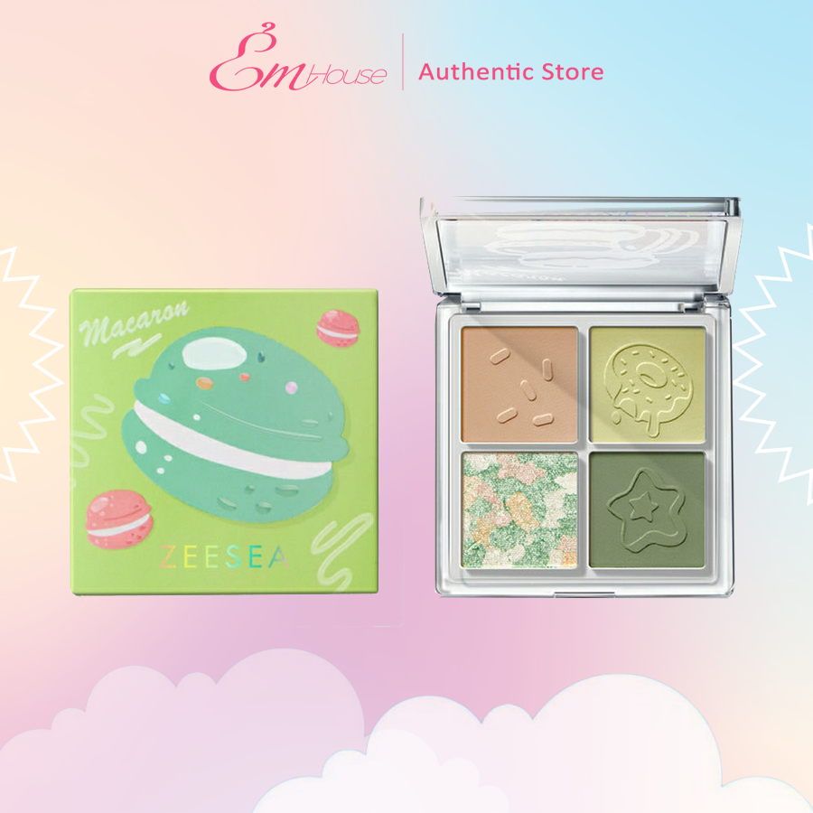 ZEESEA Bảng Phấn Mắt 4 Ô Dessert Collection Eyeshadow Palette Matcha Macaron