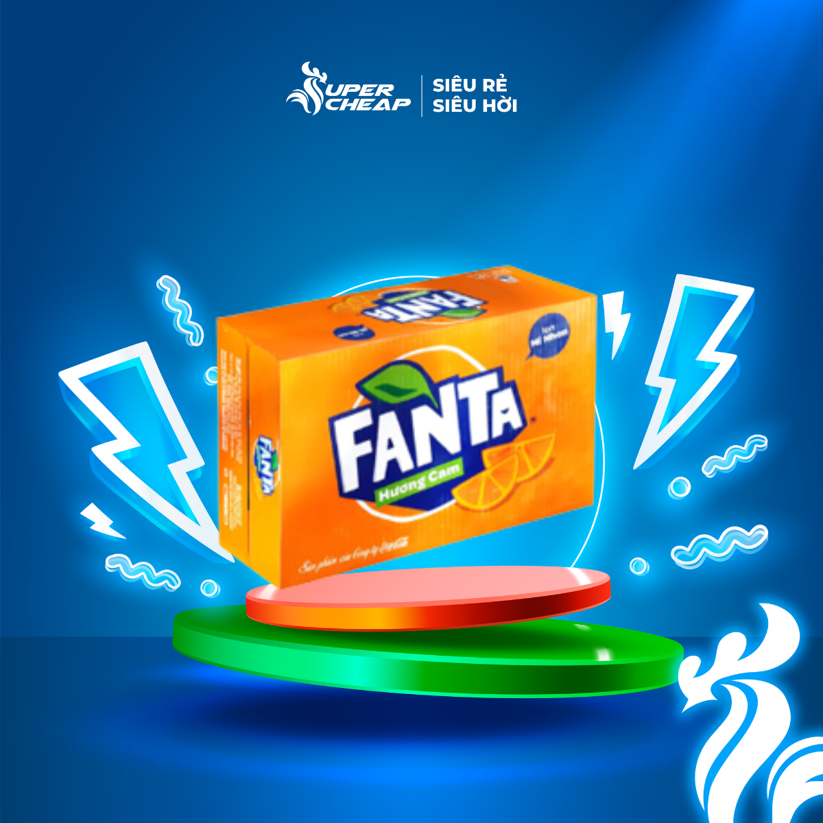 Lốc 24 lon nước ngọt có gas fanta vị cam 235ml/lon sale 06.06 supercheap chính hãng