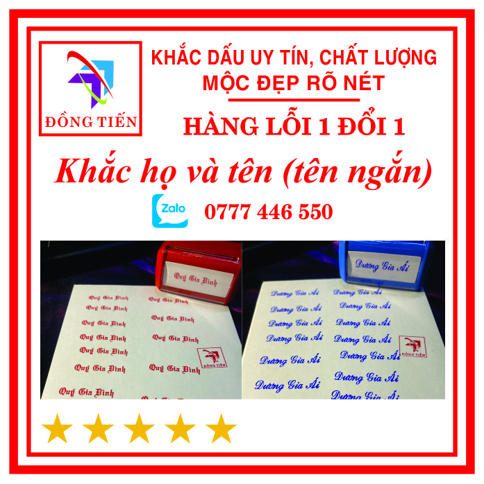 [HCM]BÁN CHẠY - Con dấu khắc dấu theo tên yêu cầu
