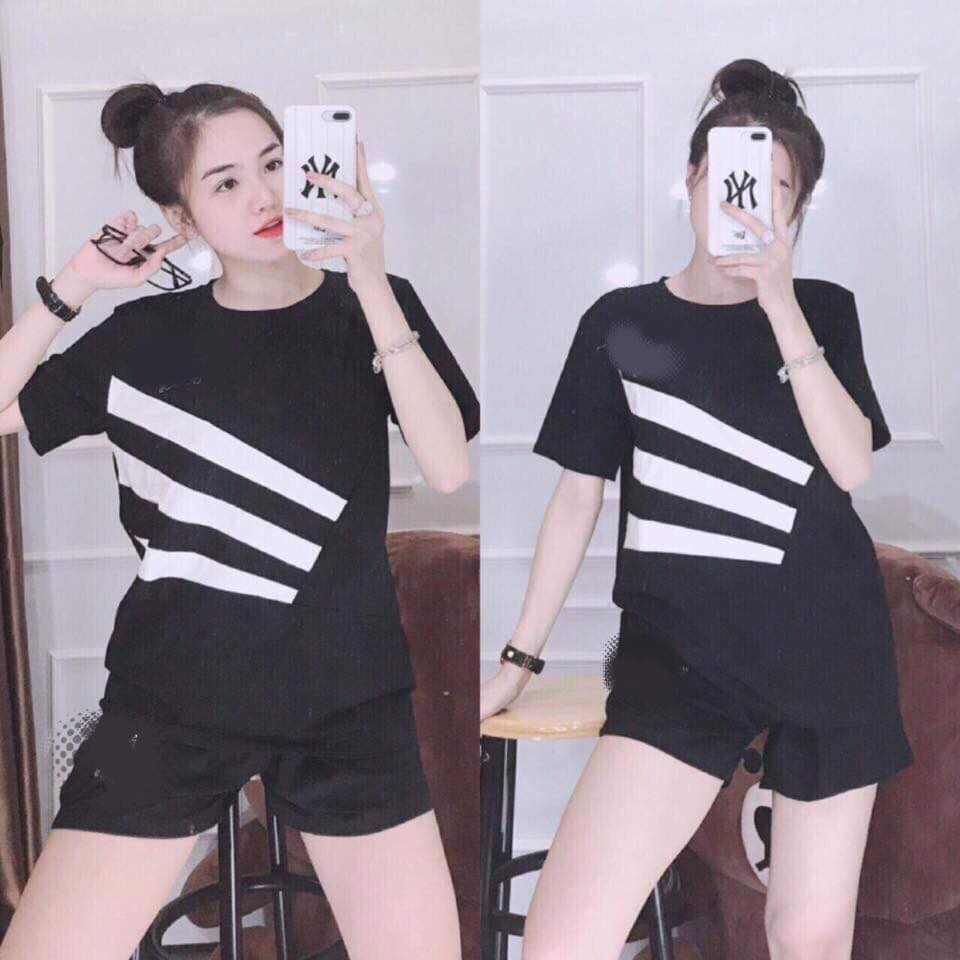 Set bộ đùi thời trang phối 3 sọc siêu dễ thương
