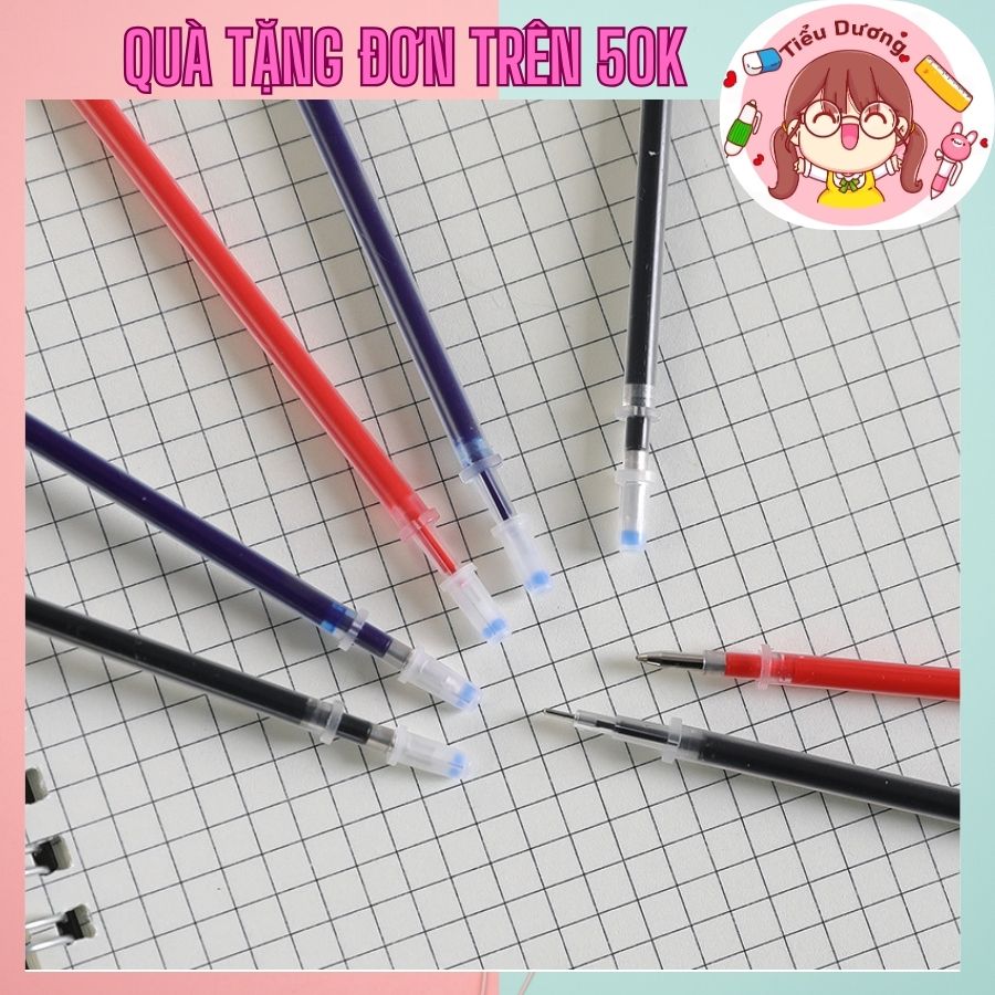 Set 5-10 ruột bút, ngòi bút mực gel ngòi 0.5mm thay thế đen, xanh, đỏ