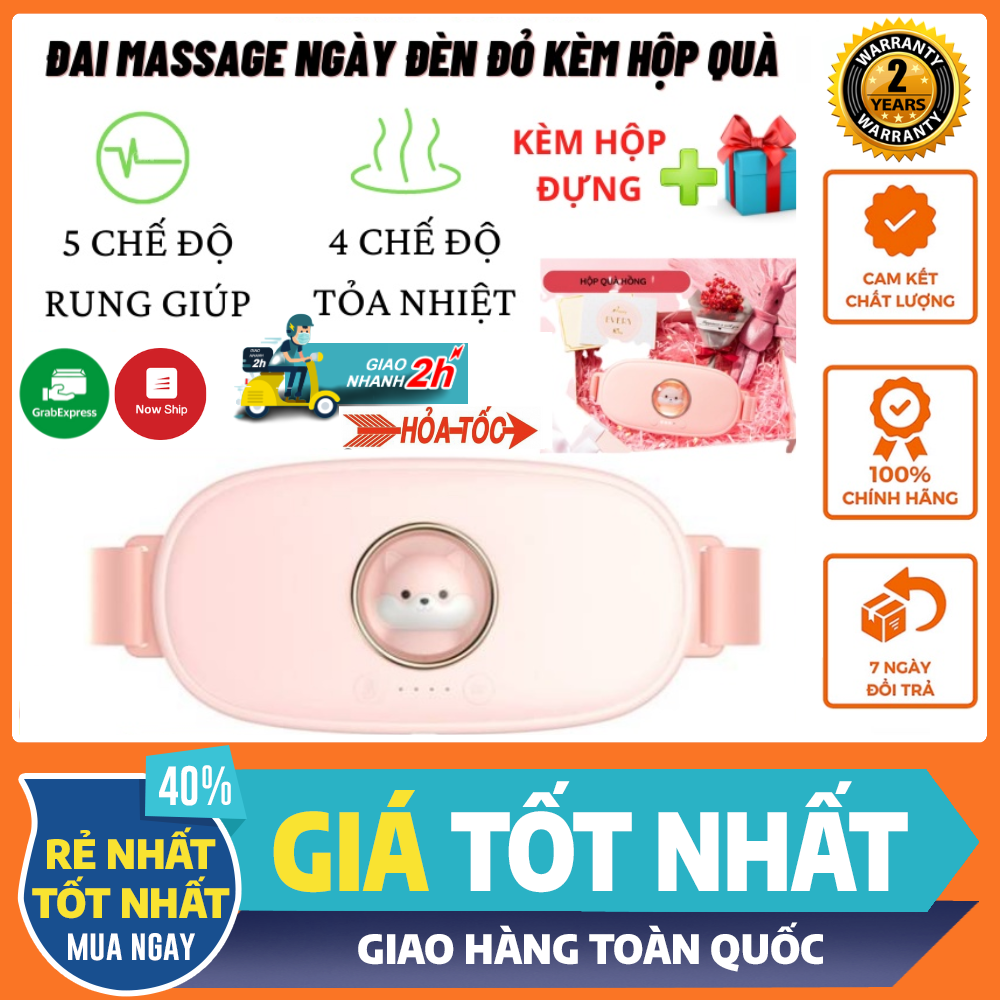 Đai làm ấm bụng massage giảm đau bụng kinh cho phụ nữ đến kì làm ấm nhanh, massage rung, Máy massage bụng cao cấp, Đai chườm bụng kinh, Đai massage cho phụ nữ sau sinh - Bảo hành 2 năm
