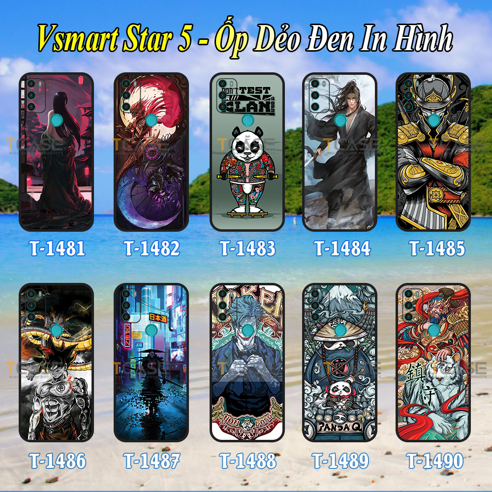 Ốp lưng Vsmart Star 5 - Ốp dẻo đen in hình Samurai X