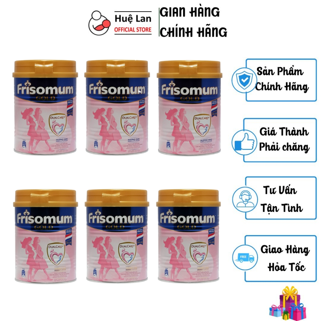 Combo 3 Hộp Sữa Bột Frisomum Gold Dualcare+ Hương Vani Cam Hộp 400g