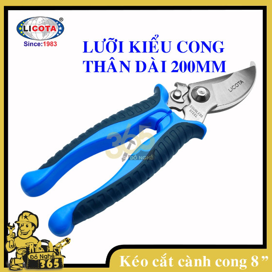 Kéo cắt cành kiểu anh 200mm mỏ cong licota - tgp-00387