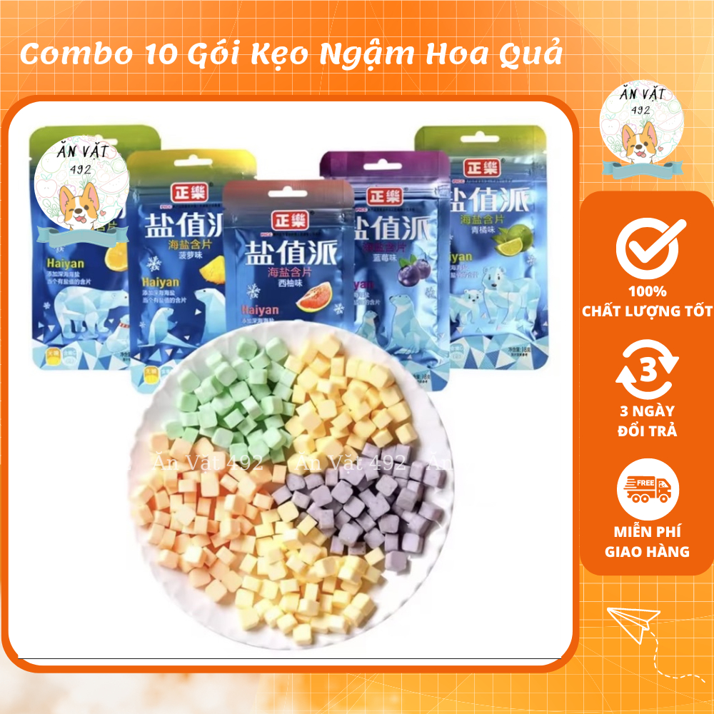 Combo 10 gói kẹo trái cây hoa quả haiyan - mát lạnh ngày hè - ăn vặt 492