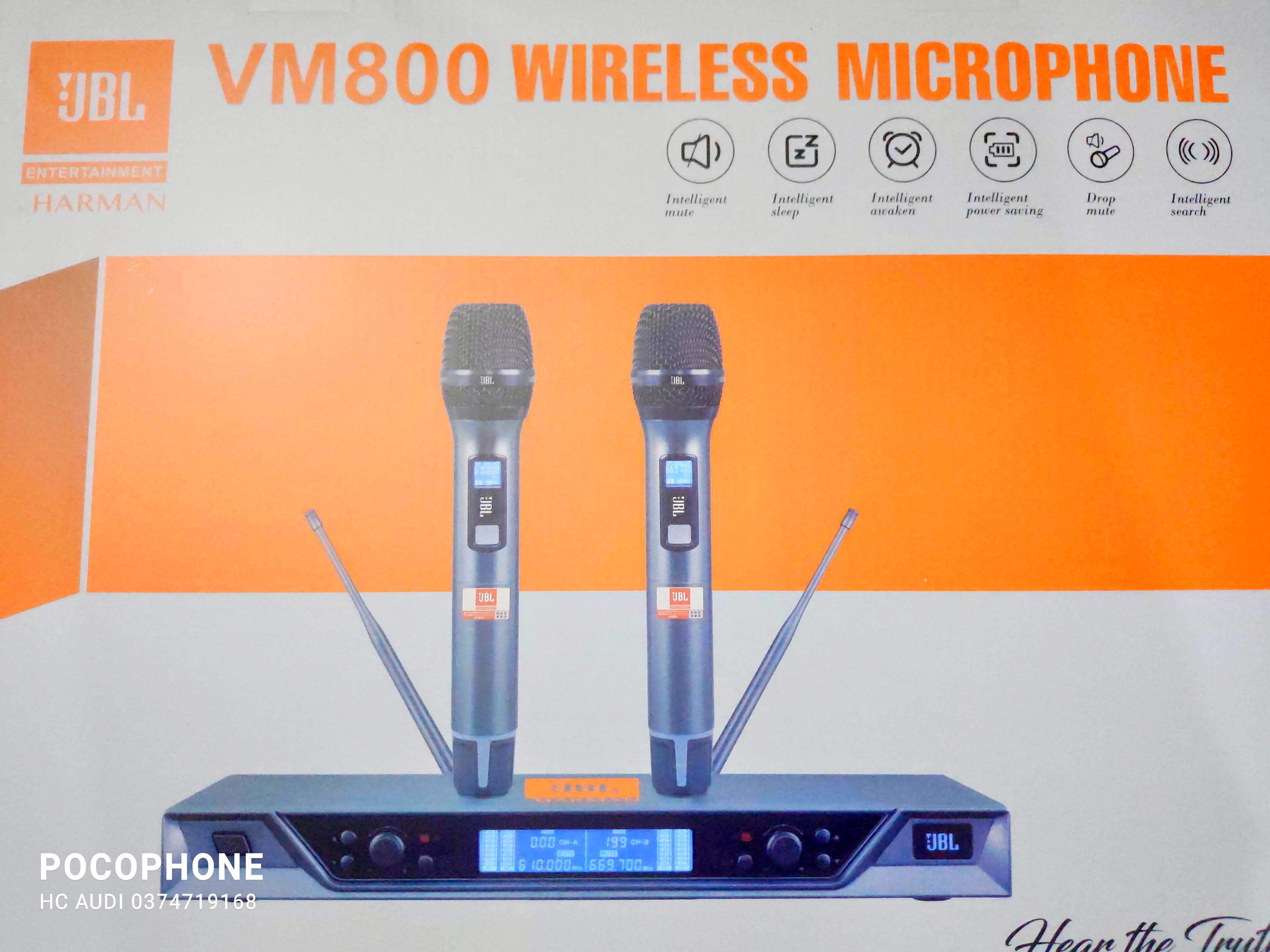 Mic không dây JBL VM800 thông minh tự ngắt