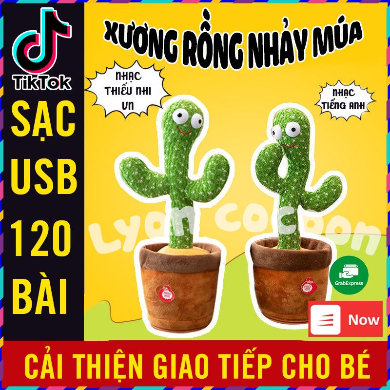Cây xương rồng nhảy múa vui nhộn phát 120 bài hát nhạc thiếu nhi và tiếng Anh - Nhại được giọng nói - Hot Tiktok - Lyonc