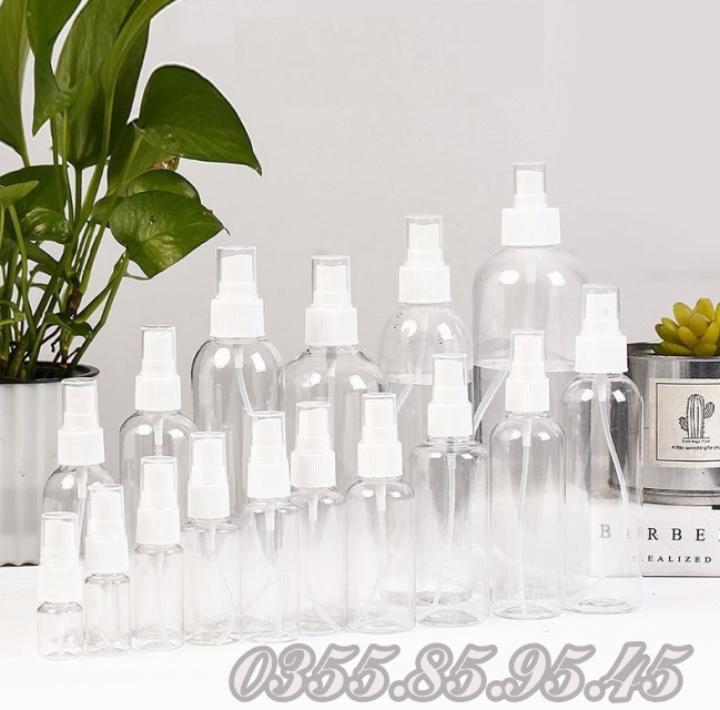 Combo 100 chai nhựa phun sương 5ml / 10ml / 15ml / 20ml /30ml / 50ml / 80ml / 100ml - lọ chiết mỹ phẩm du lịch.