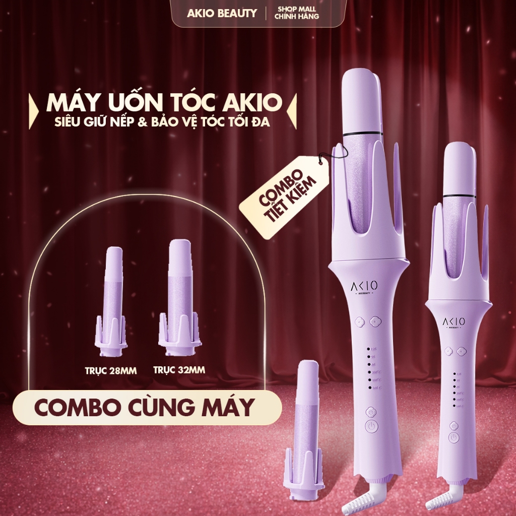 Akio Beauty Automatic Hair Curler with 3 Shafts That Changes the Curling Diameter to 28mm, 32mm, 40mm and 1 Comb Head - 2